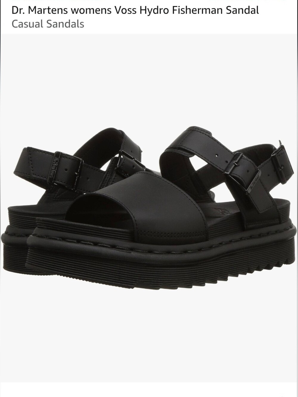 Brand New Dr. Martens Black Chunky Platform Fisherman Sandals